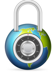 Padlock globe vector