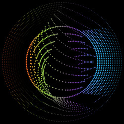 radial element with random dots circles rings vector