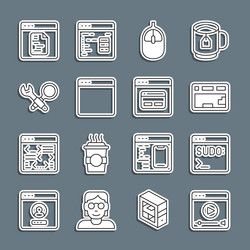 set line online play video code terminal keyboard vector image