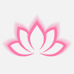 Calligraphic lotus blossom in pink-violet colors vector