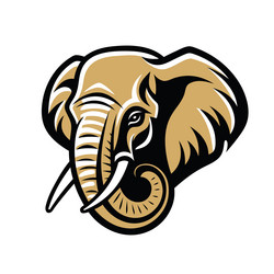 elephant head concept logo graphic design in flat Vector Image