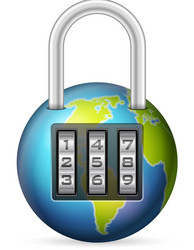 Padlock globe vector