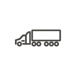 Trailer truck icon line transportation sym vector