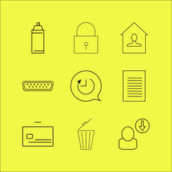 web linear icon set simple outline icons vector image