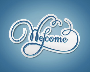 Welcome sticker with swirling text vector