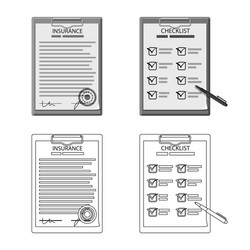 design form and document symbol set vector image