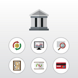 flat icon incoming set of bank interchange scan vector image