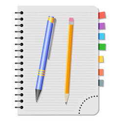 Notebook with colored bookmarks vector