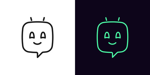 outline chat bot icon with editable stroke linear vector image