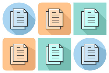 Outlined icon of documents stack with parallel vector