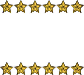 Gold stars frame white background Royalty Free Vector Image