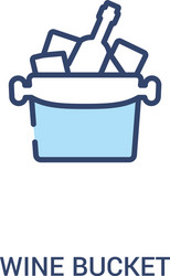 Wine bucket concept 2 colored icon simple line vector