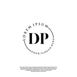 Dp initial handwriting logo design with brush Vector Image