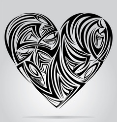 Heart shape tattoo design Royalty Free Vector Image