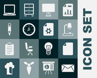 set mail and e-mail file document table lamp vector image