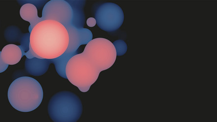 abstract 3d fluid metaball shape with violet balls vector image