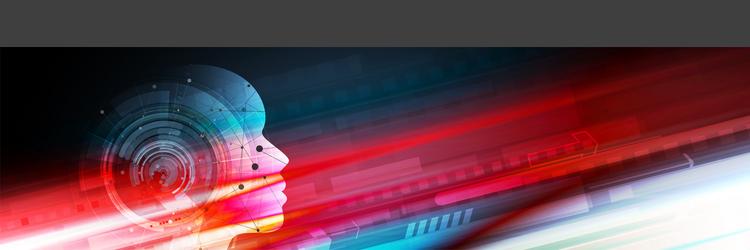Artificial intelligence technology web background vector