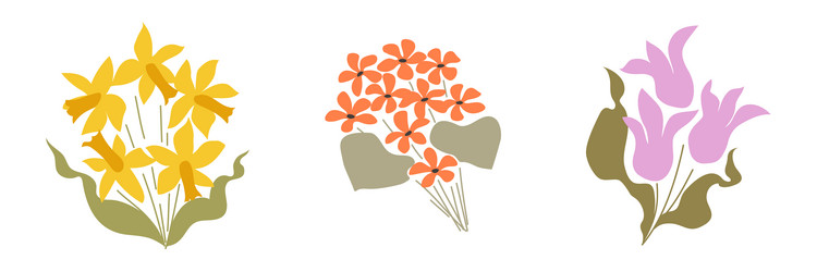 daffodil primrose tulip spring flowers logo Vector Image