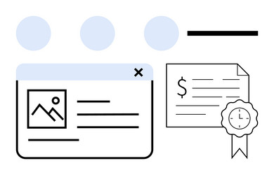 digital document management with financial vector image