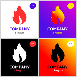 fire flames new colored set on gradient vector