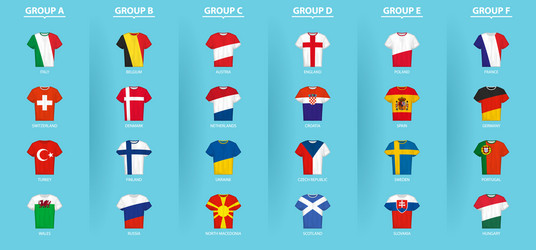 football shirts with flag european vector