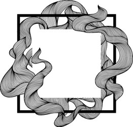 Frame with wave line curls vector