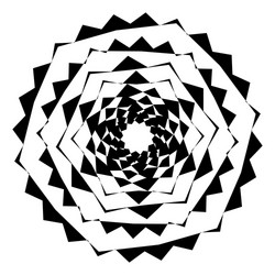 geometric circle with distorted shapes rotating vector image
