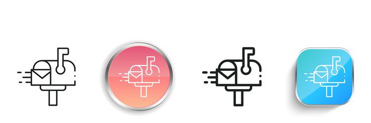 mailbox icon thin linear regular and button style vector image