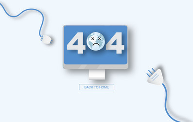 Modern 404 error page template for website vector