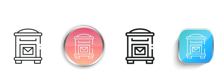 mailbox icon thin linear regular and button style vector image