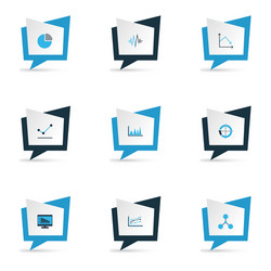 set graphs diagrams and statistics icons vector image