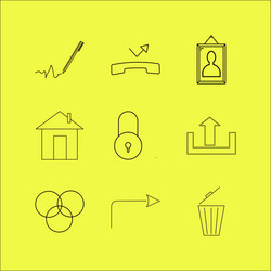 web linear icon set simple outline icons vector image