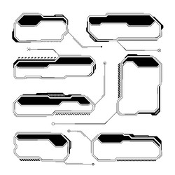 black futuristic hud or ui elements sci-fi user vector image