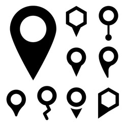 Black map icons set Royalty Free Vector Image - VectorStock
