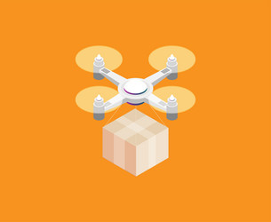 Design for landing page with image quadcopter vector