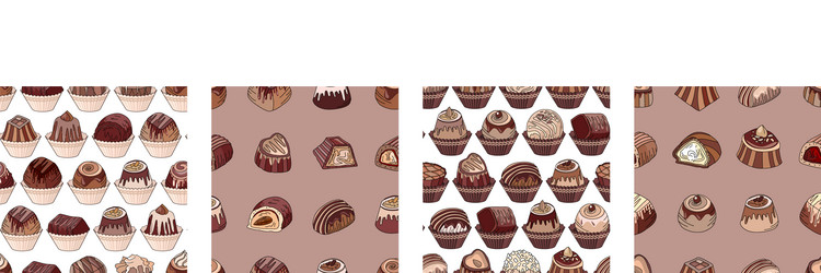seamless patterns with different kinds vector image