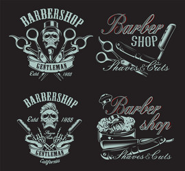 Vintage Barber Shop Elements Vector Image