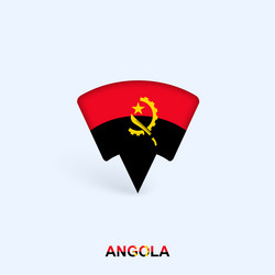 angola flag map pointer design with shadow vector image