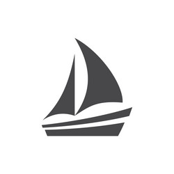 boat or yacht simple black icon vector