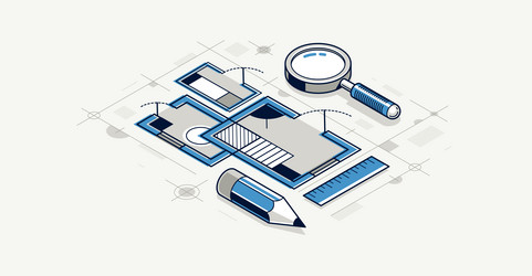 engineering project concept blueprint engineer vector image