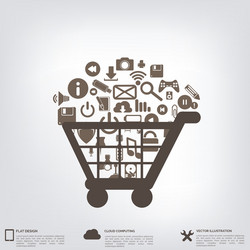 flat abstract background with web icons interface vector image