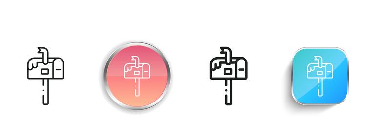 mailbox icon thin linear regular and button style vector image