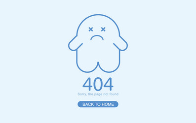Minimalist 404 Error Page with Ghost vector image