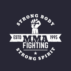 MMA Fighting Logo - Emblem Print Vector Image