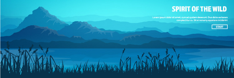 Mountains and forest header wild nature landscape vector