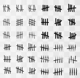 Tally marks on the wall vector