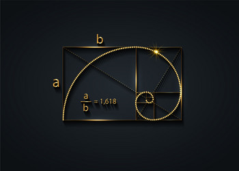 Golden Ratio Spiral - Fibonacci Sequence vector image