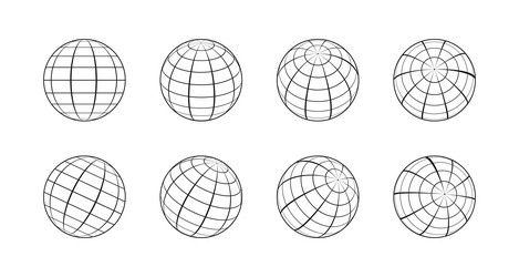 earth globe made by grid from different sides vector image