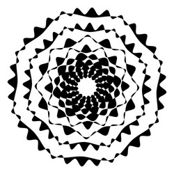 geometric circle with distorted shapes rotating vector image