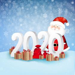 happy new year card with santa claus Vector Image